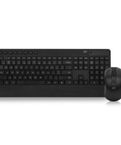 ACT Draadloos toetsenbord en muisbundel (Qwerty), stille klik, milieuvriendelijk, gemaakt van gerecycled materiaal