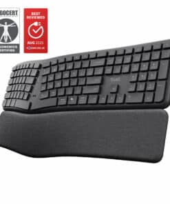 Trust Keyra Ergonomisch Draadloos Toetsenbord - Ergonomisch toetsenbord – USB en Bluetooth verbinding – QWERTY US International – Zwart