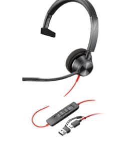HP Poly Blackwire 3310 Microsoft Teams Certified Headset +USB-C/A-adapter TAA