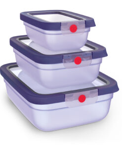 Tefal oneClick N1230410 vershoudbakje 3-delige set paars (0,5L/1,2L/2,3L)
