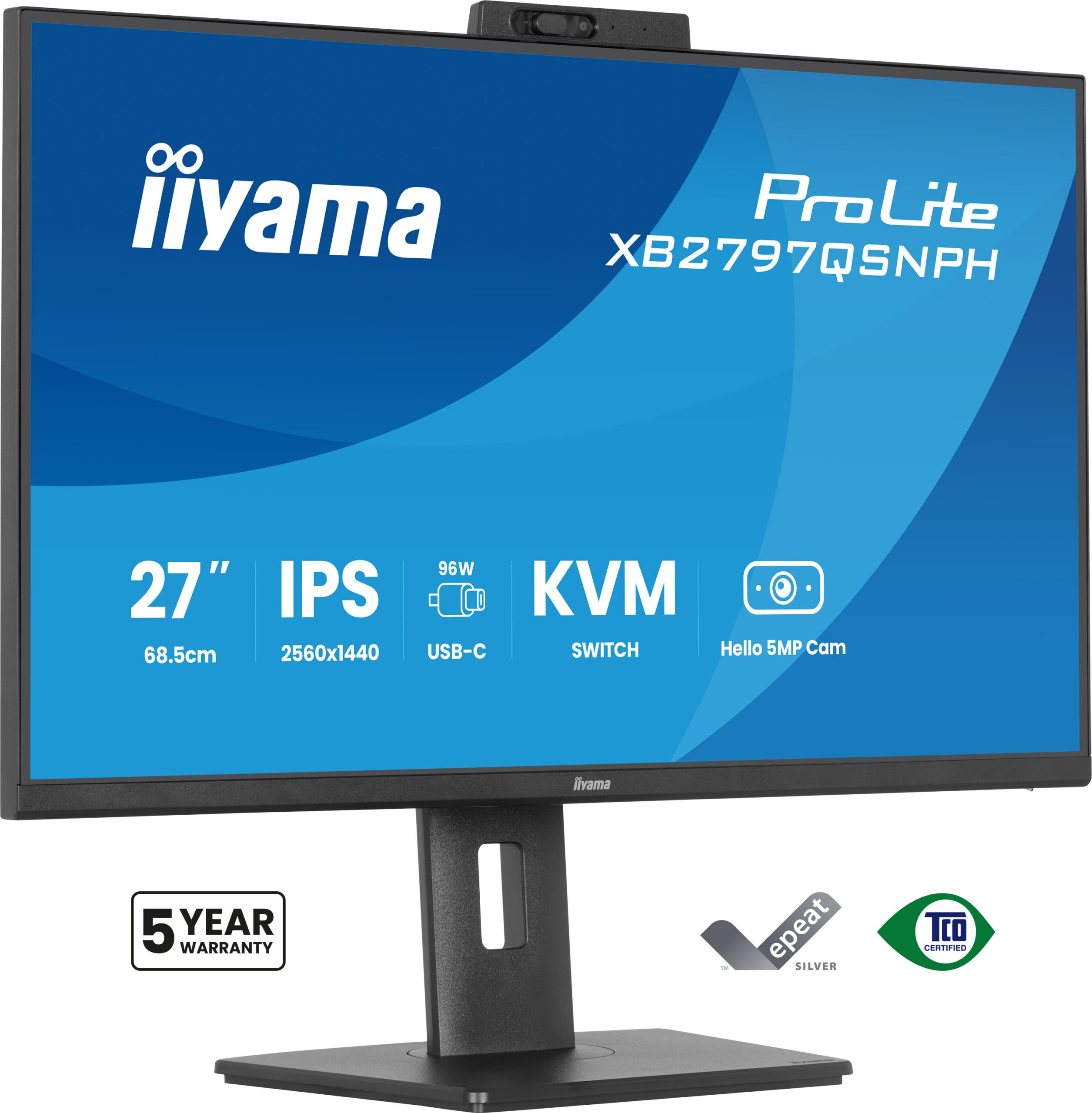 iiyama ProLite XB2797QSNPH-B1 27IN IPS LCD 4MS 2560X1440 350CD/M2 HDMI/DP/USB 2 computer monitor 68,6 cm (27") 2560 x 1440 Pixels Quad HD Zwart
