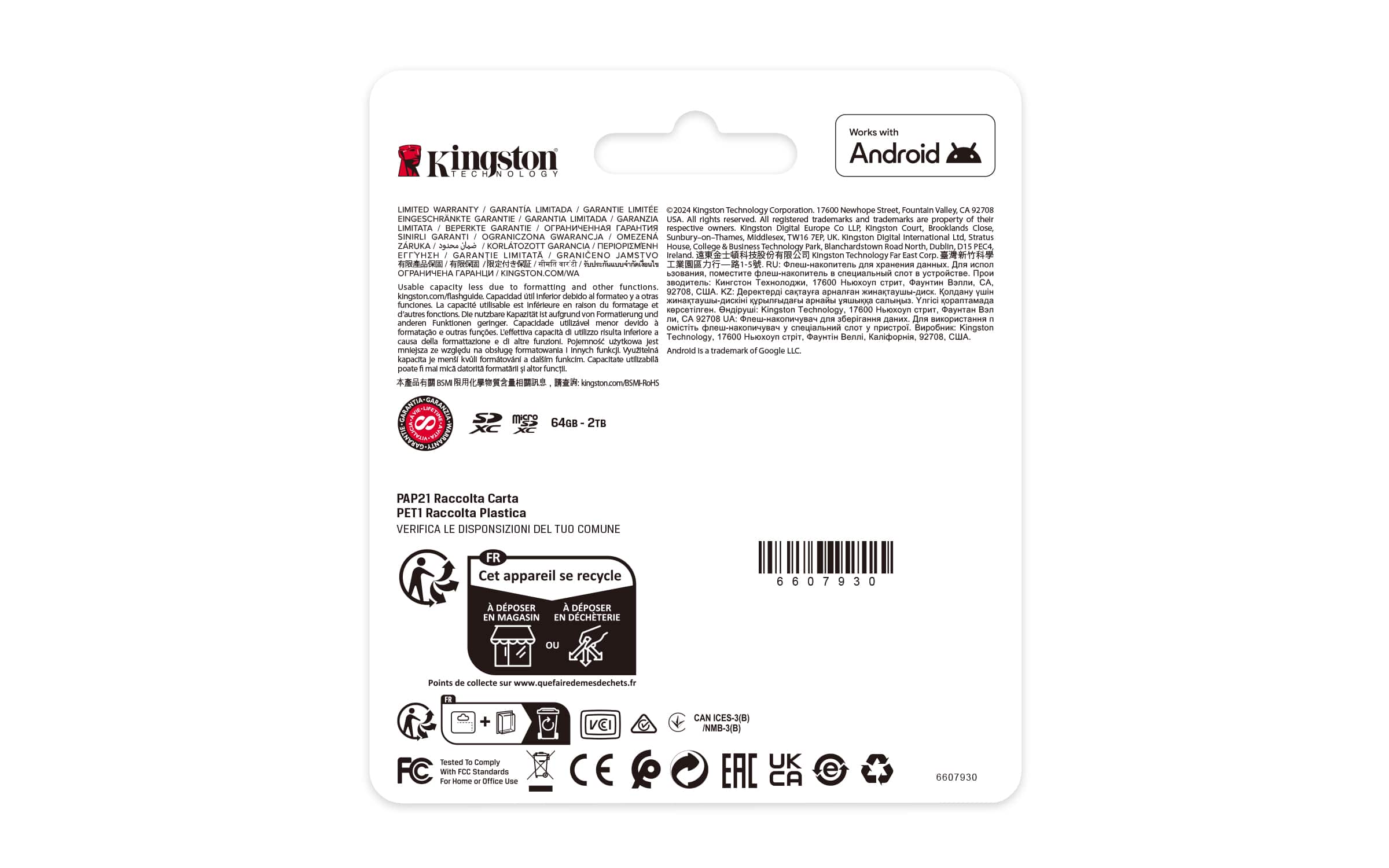 Kingston Technology 64GB microSDXC Canvas Select Plus Gen3 100MB/s A1 kaart + adapter - Afbeelding 6