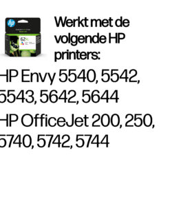 HP 62XL originele high-capacity drie-kleuren inktcartridge