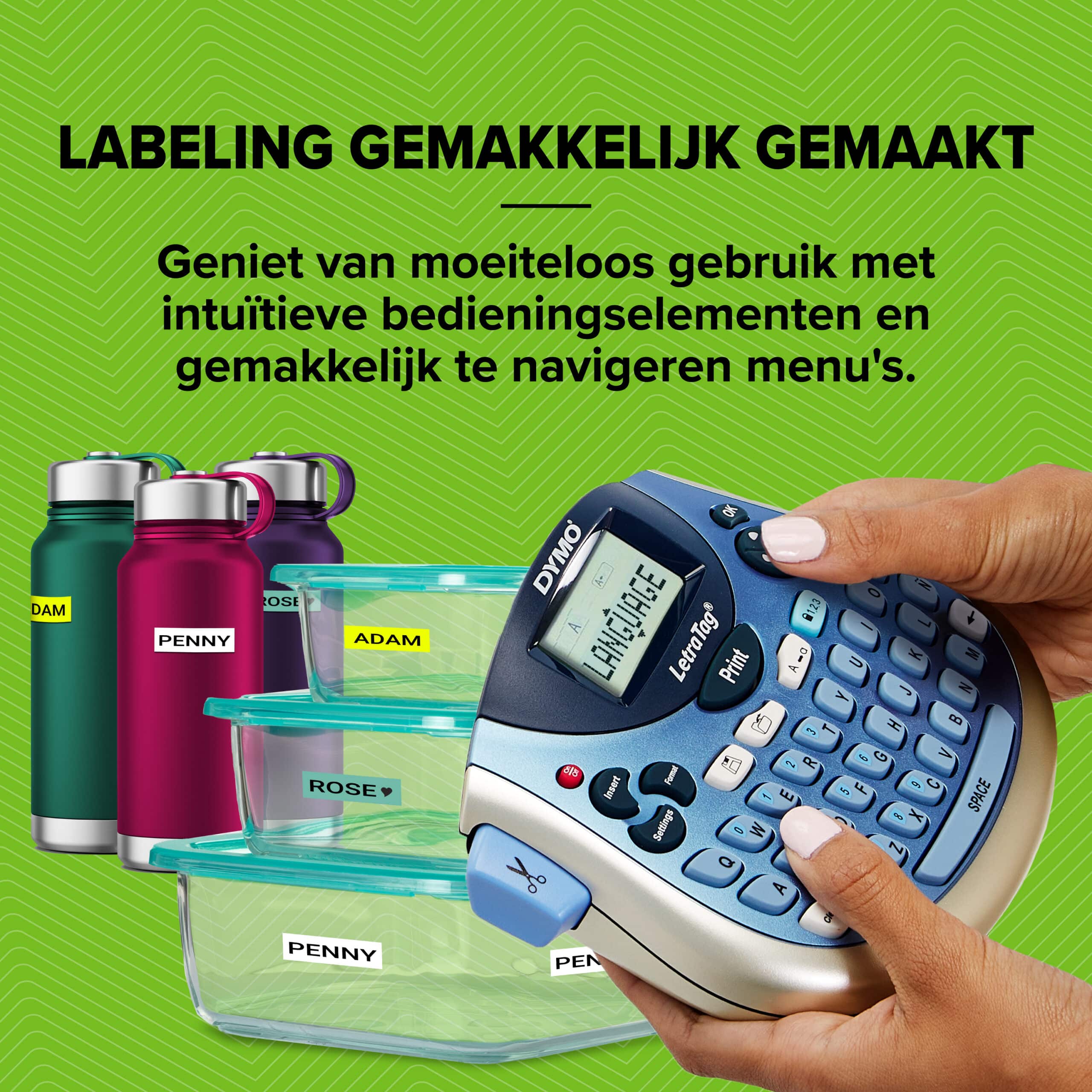 DYMO LetraTag LT-100T-labelmaker | Draagbare labelprinter met AZERTY-toetsenbord | Zilver | Ideaal voor op kantoor of thuis - Afbeelding 5