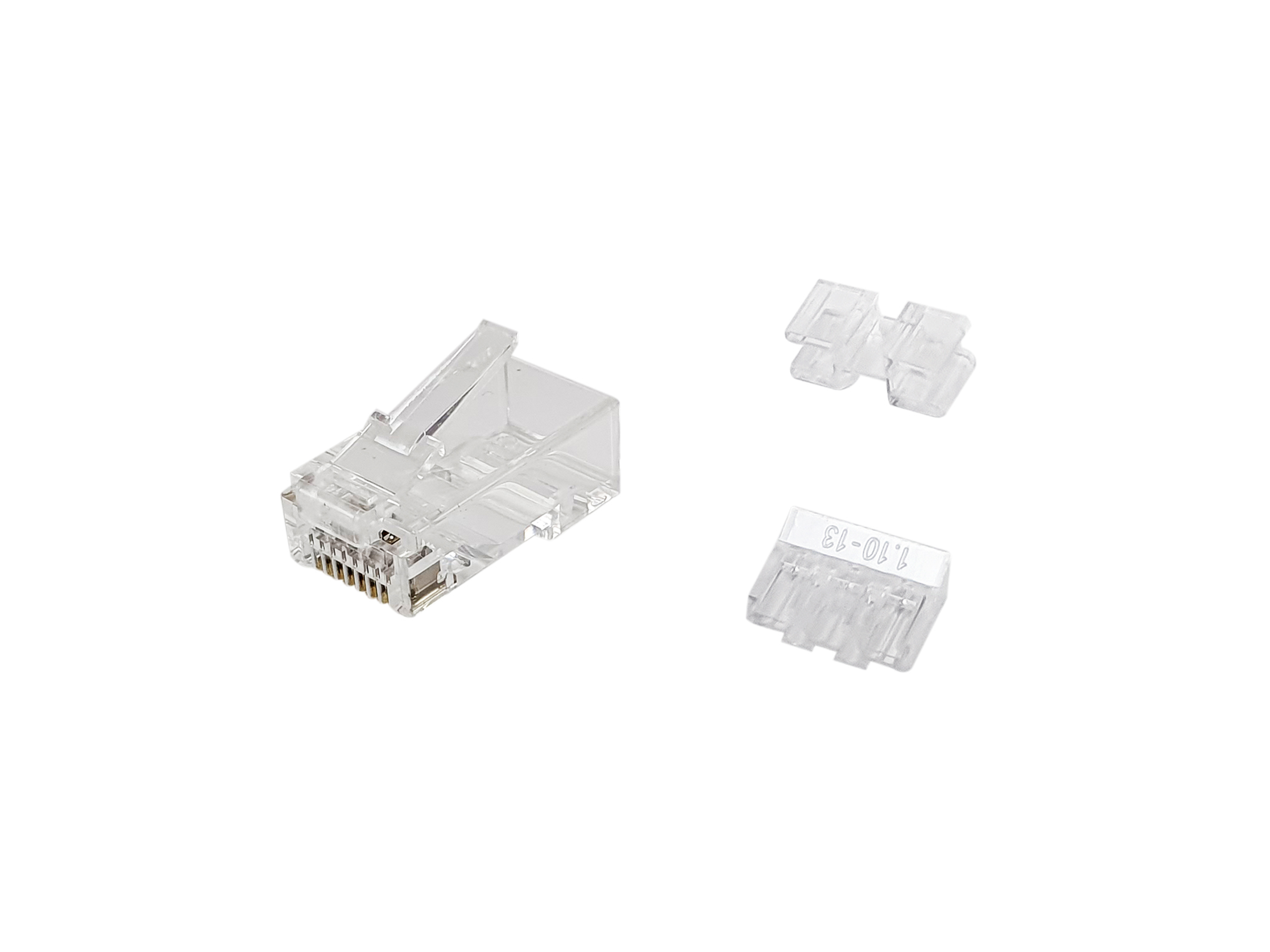 Equip 12114607101 Cat.6A RJ45 Plug, 100pcs/pack, Transparent, Male, Straight, Gold