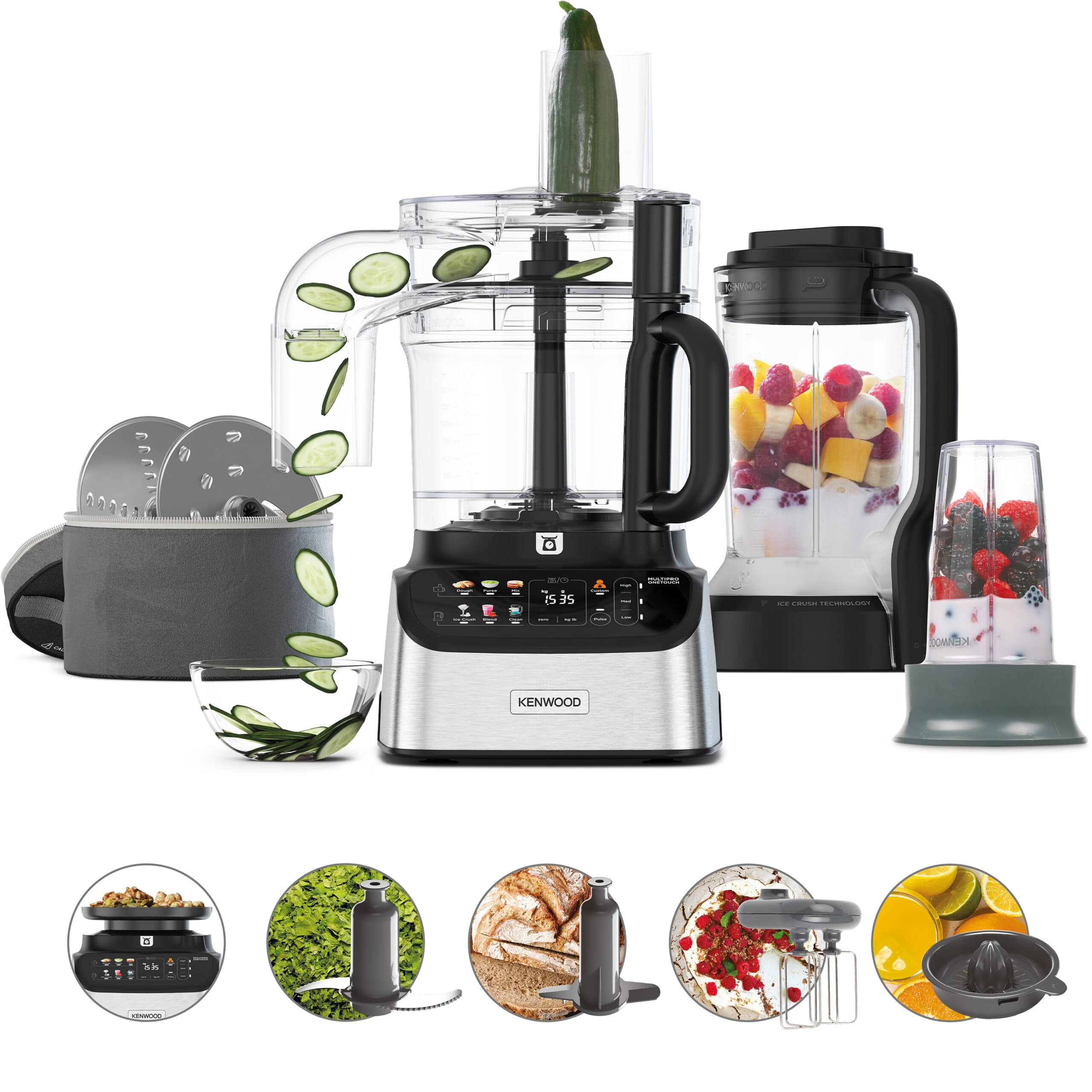 Kenwood FDM73.850SS keukenmachine 1000 W 3 l Grijs Ingebouwde weegschalen