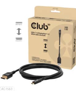 CLUB3D CAC-1563 USB-C® to DisplayPort™ 2.1 DP54 Bi-Directional Cable 8K120Hz 2m / 6.6ft - Afbeelding 2
