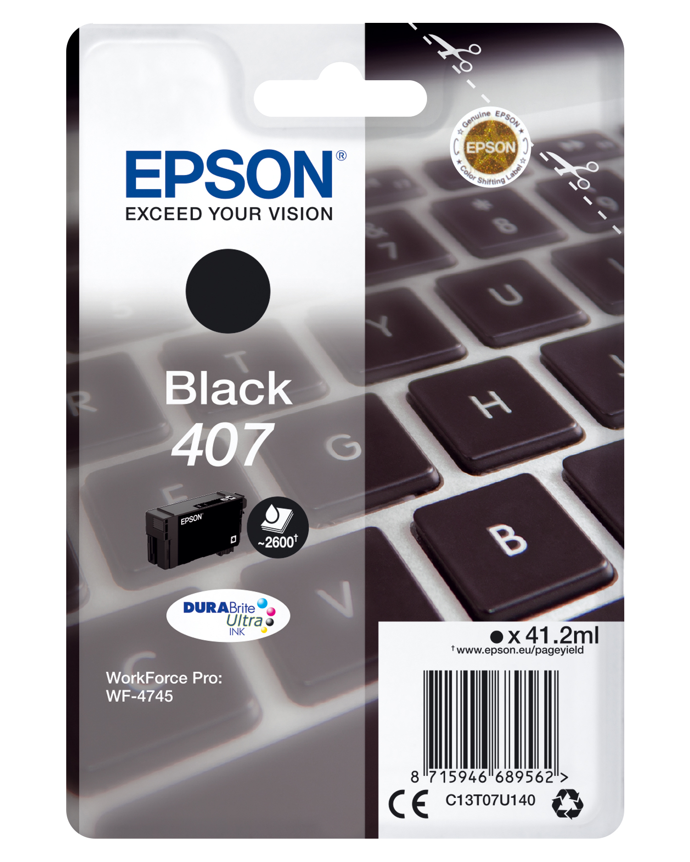 Epson WF-4745 inktcartridge 1 stuk(s) Origineel Hoog (XL) rendement Zwart