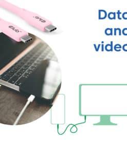 CLUB3D USB C oplaadkabel roze siliconen & tangle-free - Afbeelding 5