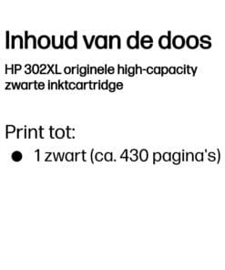 HP 302XL originele high-capacity zwarte inktcartridge - Afbeelding 2