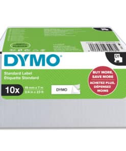 DYMO originele D1 labels | Zwarte Tekst op Wit Label | 19 mm x 7 m | zelfklevende etiketten voor de LabelManager labelprinters | 10 stuks | gemaakt in Europa