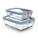 Tefal oneClick Glass N1240510 2-delige set vershoudbakjes (1L / 2L), rechthoekig, blauw - Afbeelding 3