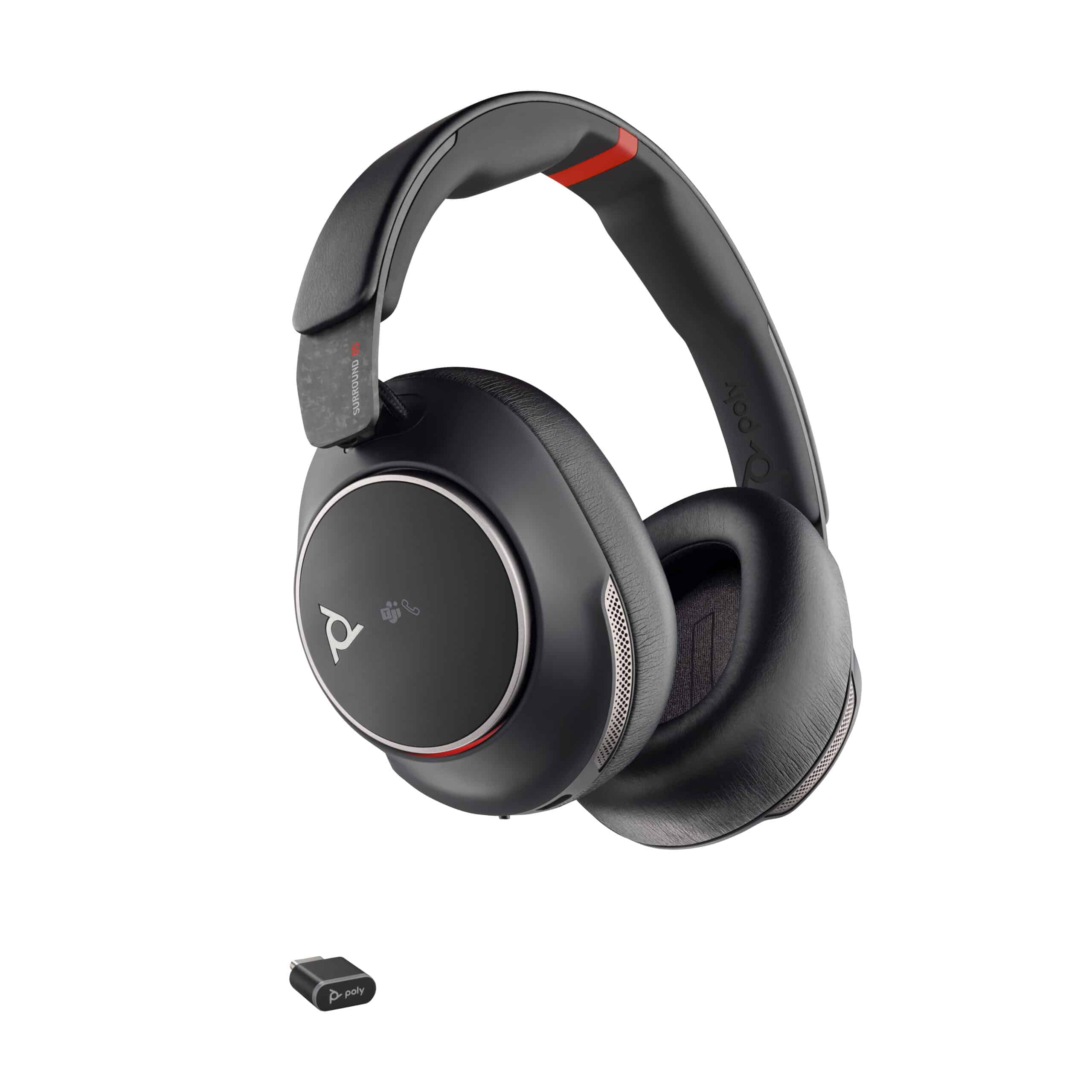 HP Poly Voyager Surround 85 UC voor Microsoft Teams gecertificeerde USB-C-headset + USB-C/A-adapter + oplaadstandaard - Afbeelding 2