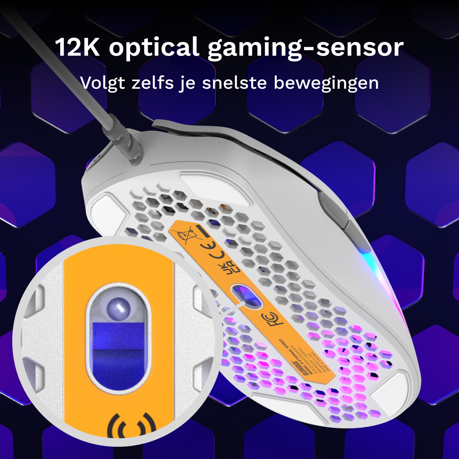 Glorious Gaming Glorious Model O Eternal - Ultralichte bedrade RGB-gamemuis - Wit - Afbeelding 5