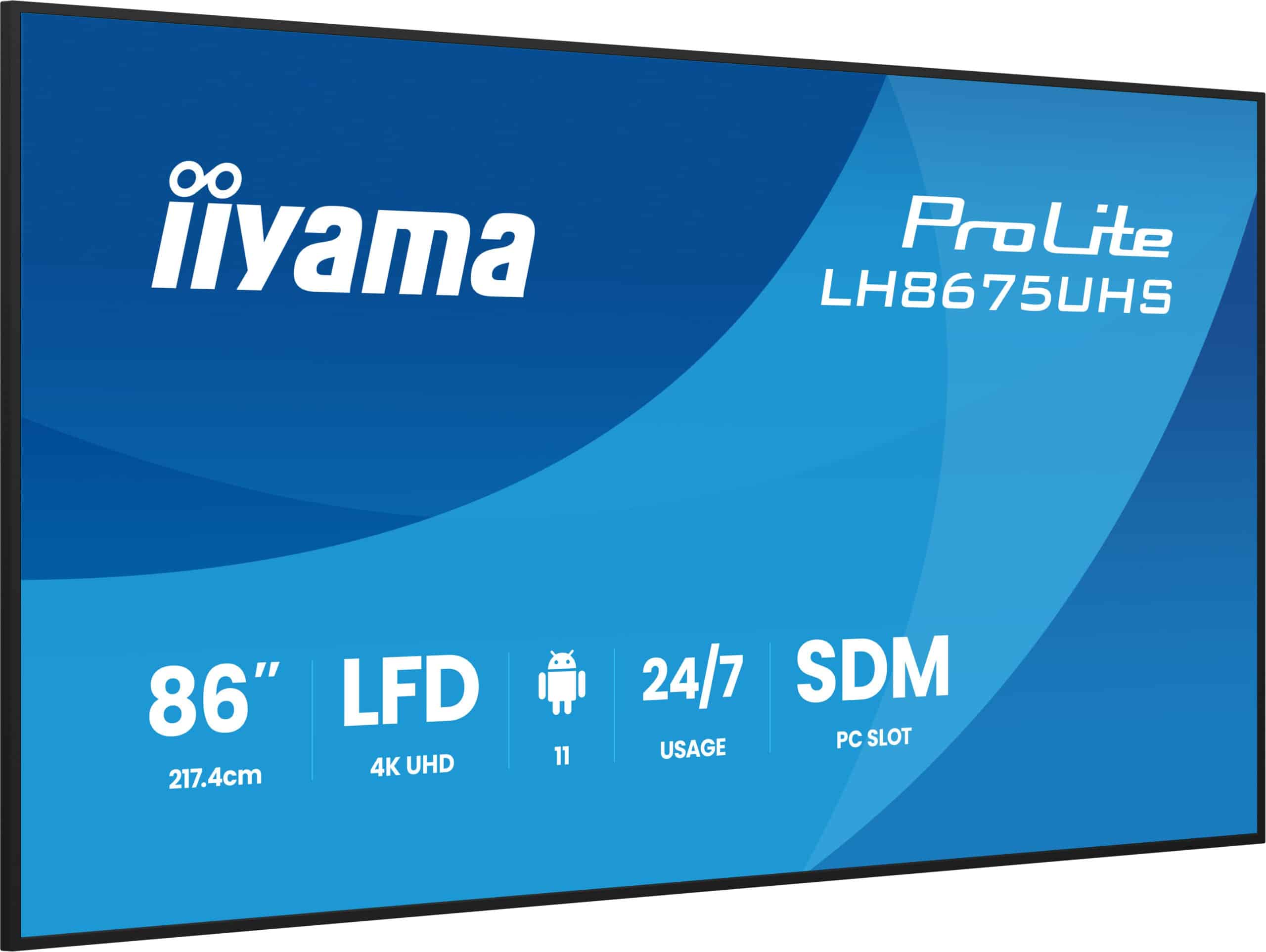 iiyama LH8675UHS-B2AG beeldkrant Digitale signage flatscreen 2,17 m (85.6") LCD Wifi 500 cd/m² 4K Ultra HD Zwart Type processor Android 11 24/7 - Afbeelding 4