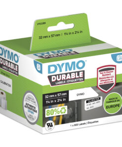 DYMO originele Duurzame LabelWriter labels | 32 mm x 57 mm | Witte Poly | 800 zelfklevende etiketten | Stevige labels voor de LabelWriter labelprinters