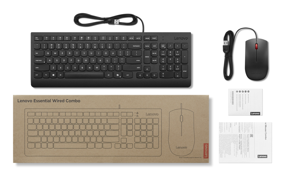 Lenovo 4X31R64434 toetsenbord Inclusief muis Thuis/Werk USB Frans, Duits, Zwitsers Zwart - Afbeelding 4