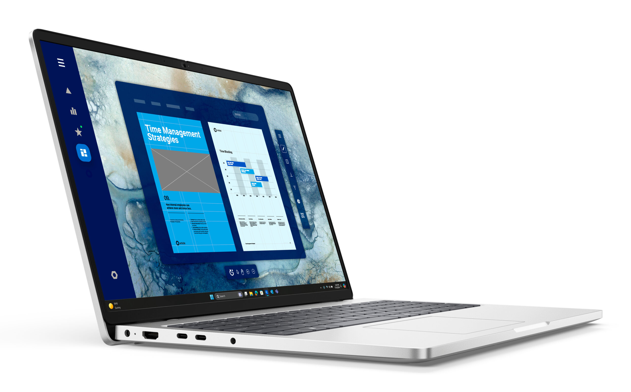 DELL Pro 16 PC16250 Intel Core Ultra 5 235U Laptop 40,6 cm (16") Full HD+ 16 GB DDR5-SDRAM 512 GB SSD Wi-Fi 6E (802.11ax) Windows 11 Pro US International Platina, Zilver - Afbeelding 2