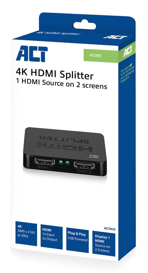 ACT 4K HDMI 1.4 splitter 2 poorts - Afbeelding 3