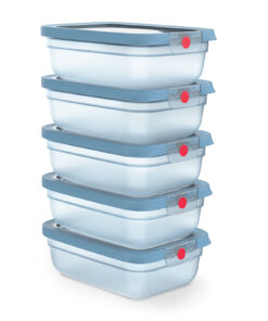 Tefal oneClick N1231210 vershoudbakje 5-delige set blauw (5x1,2L)