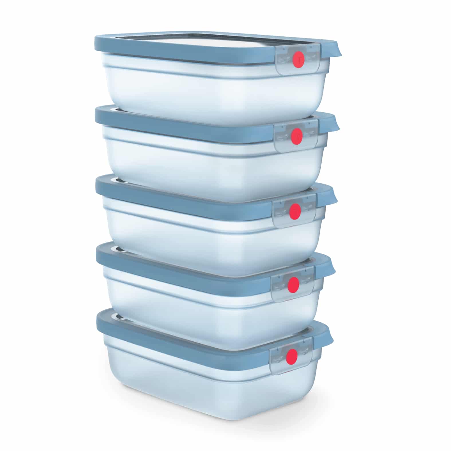 Tefal oneClick N1231210 vershoudbakje 5-delige set blauw (5x1,2L)