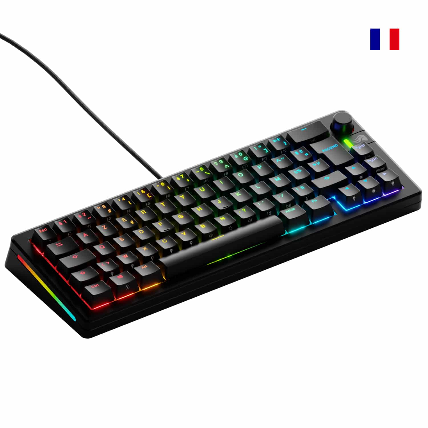 Glorious Gaming GMMK 3 65% Prebuilt toetsenbord Gamen USB AZERTY Frans Zwart