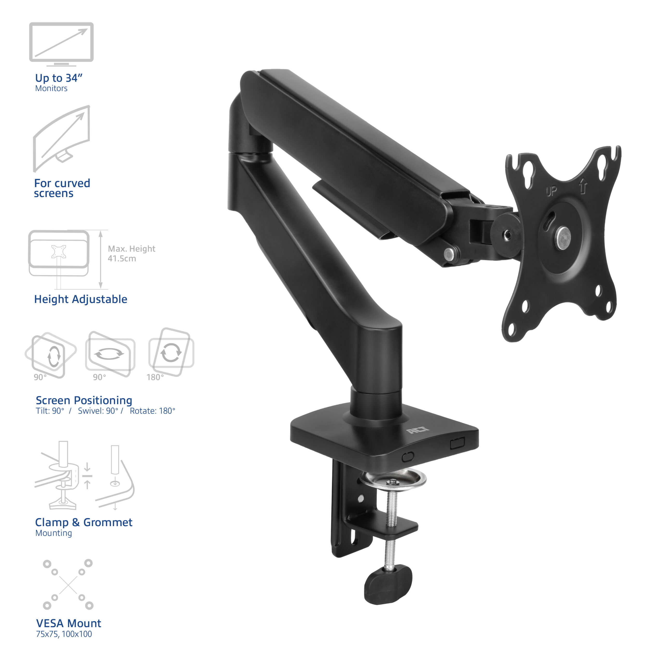 ACT Monitorarm 35", gasveer, 1 monitor, Essentials - Afbeelding 6