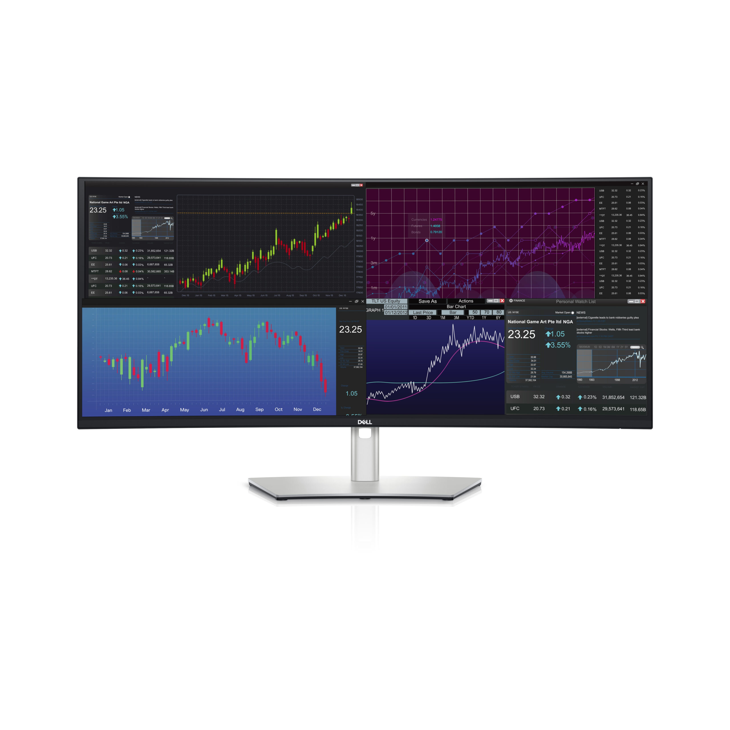 DELL UltraSharp U3824DW computer monitor 95,2 cm (37.5") 3840 x 1600 Pixels Wide Quad HD+ LCD Zwart, Zilver - Afbeelding 2