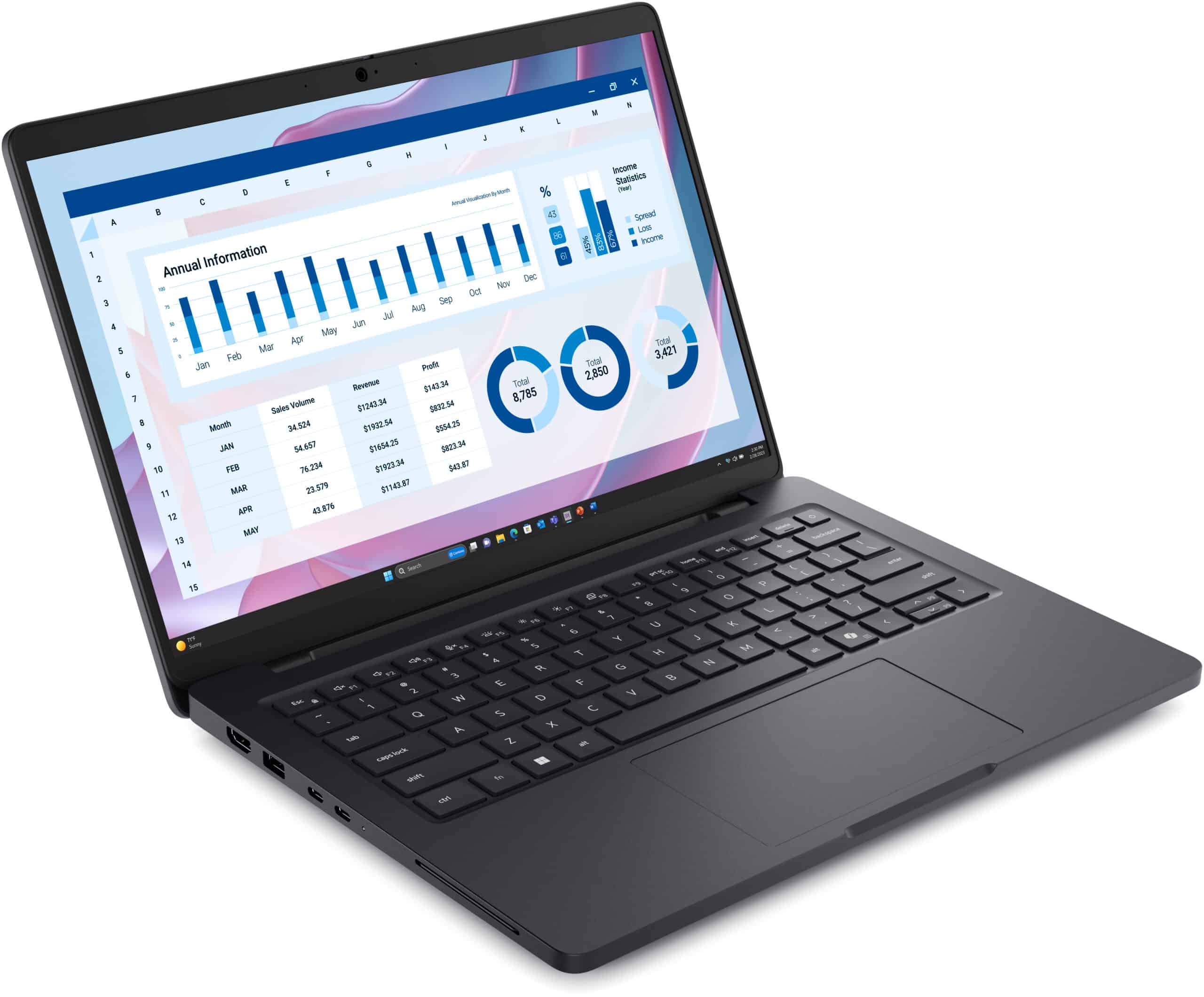 DELL Pro Max 14 MC14255 Copilot+ PC AMD Ryzen AI 7 PRO 350 Mobiel werkstation 35,6 cm (14") Full HD+ 32 GB LPDDR5x-SDRAM 1 TB SSD Wi-Fi 7 (802.11be) Windows 11 Pro Engels Zwart - Afbeelding 2
