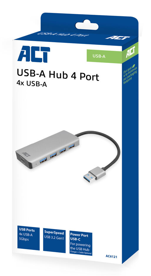 ACT USB-A hub 3.0, 4 poorts USB-A - Afbeelding 2