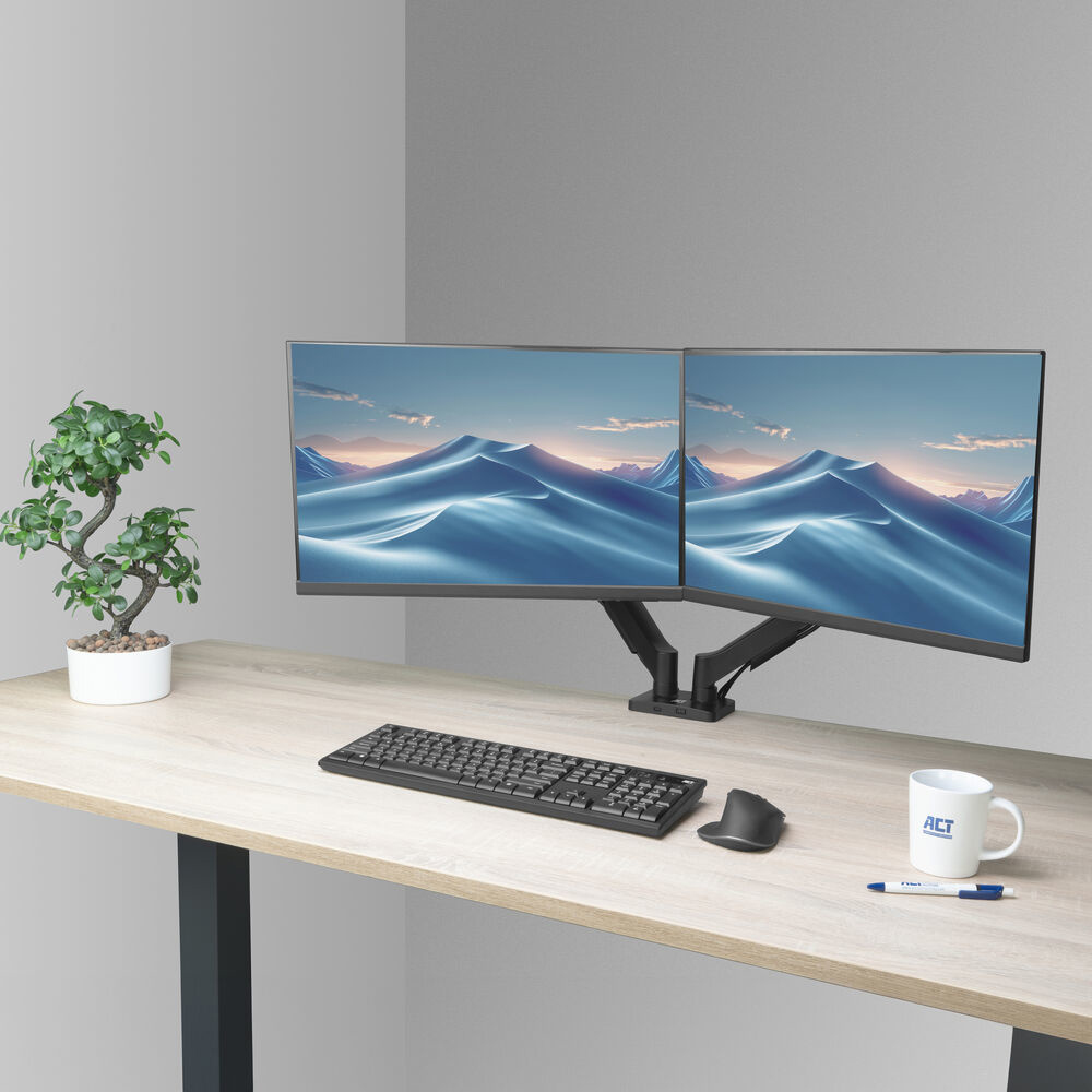 ACT Monitorarm 35", gasveer, 2 monitoren, Essentials - Afbeelding 4