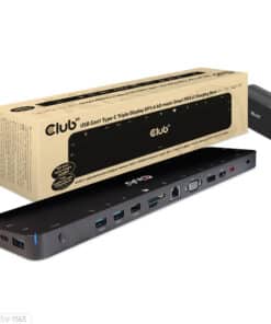 CLUB3D USB Gen1 Type-C Triple Display DP1.4 Alt mode Smart PD3.0 Charging Dock with 100 Watt Power Supply