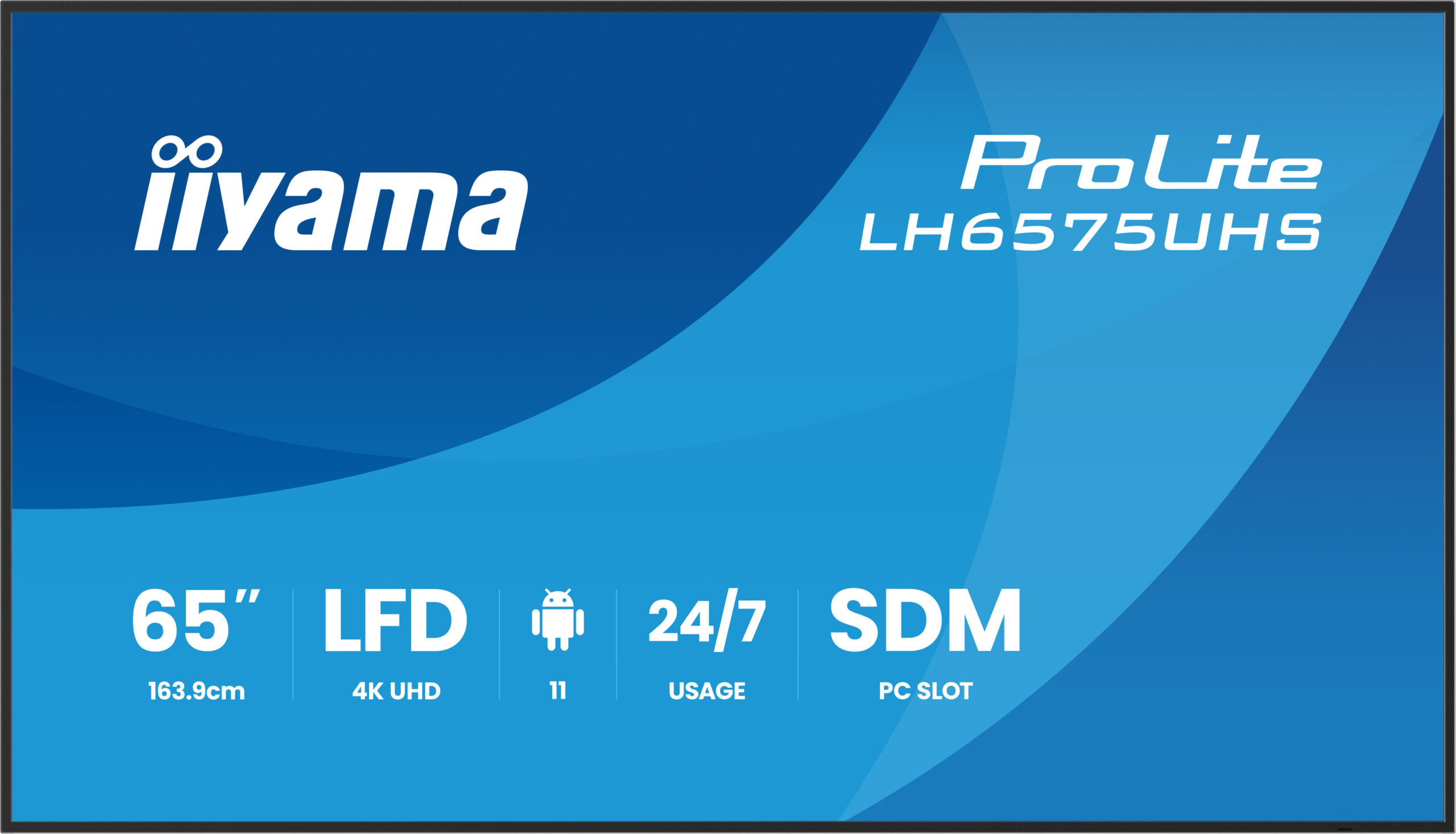 iiyama LH6575UHS-B2AG beeldkrant Digitale signage flatscreen 163,8 cm (64.5") LCD Wifi 500 cd/m² 4K Ultra HD Zwart Type processor Android 11 24/7 - Afbeelding 2