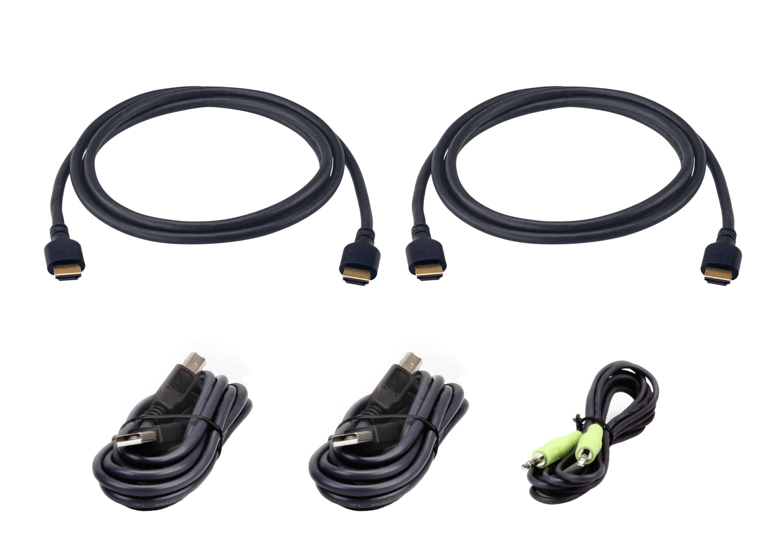 ATEN 1,8 m USB ultrasnelle HDMI-kabel met dubbele display en beveiligde KVM-kabelkit