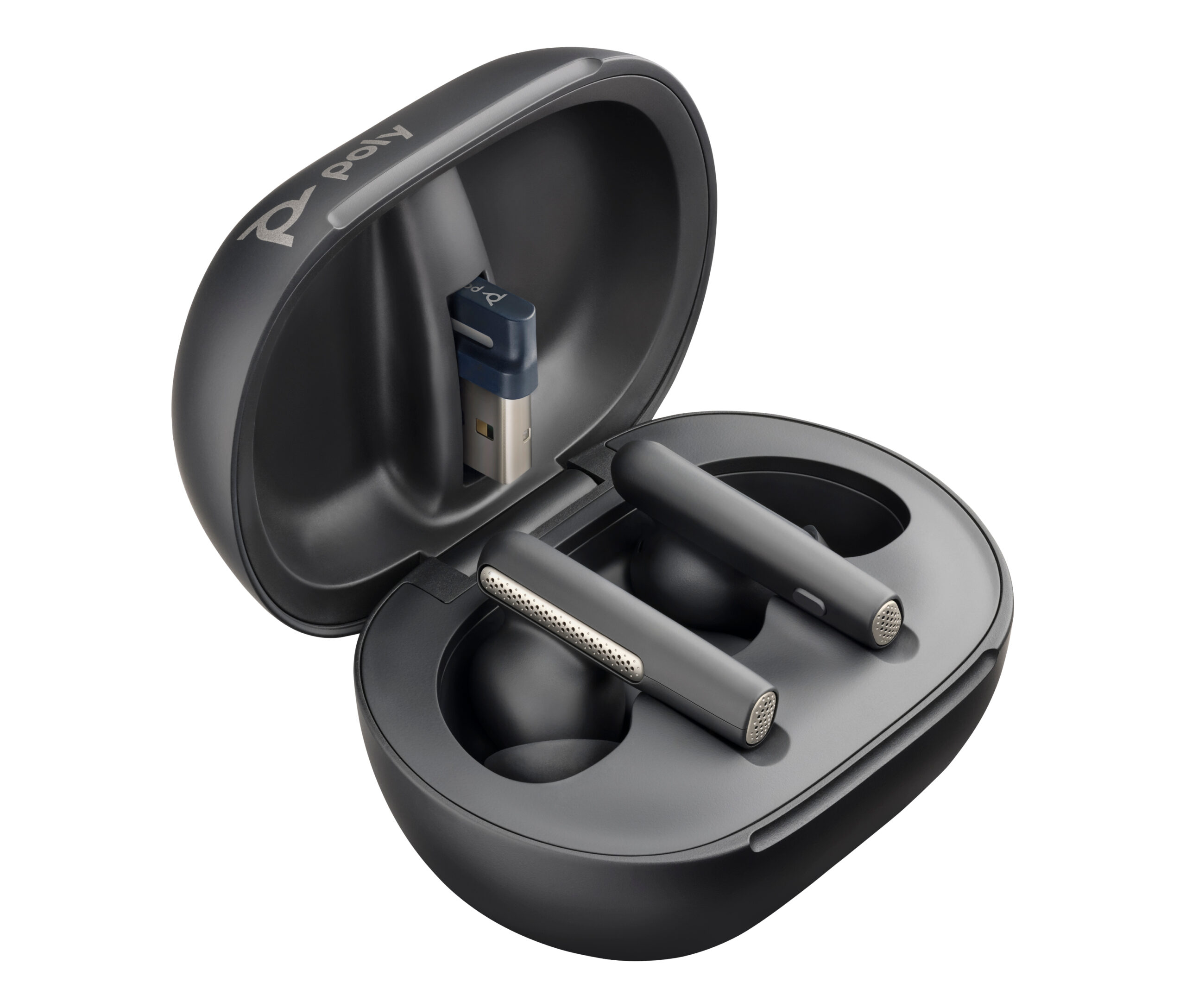 HP Poly Voyager Free 60+ UC M Carbon Black Earbuds + BT700 USB-A-adapter + oplaadcase met touchscreen - Afbeelding 2