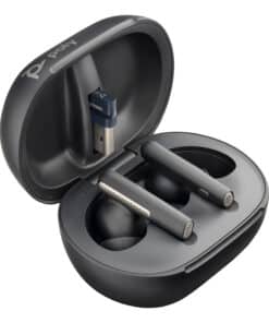 HP Poly Voyager Free 60+ UC Carbon Black Earbuds + BT700 USB-A-adapter + oplaadcase met touchscreen - Afbeelding 2