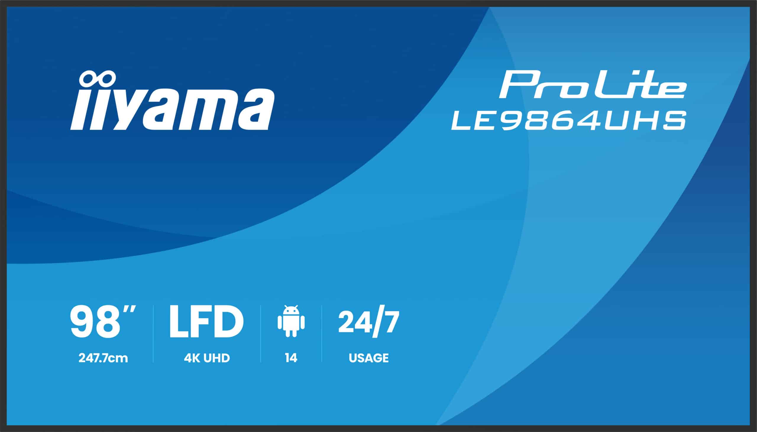 iiyama LE9864UHS-B1AG beeldkrant Digitale signage flatscreen 2,49 m (98") Wifi 500 cd/m² 4K Ultra HD Zwart Type processor Android 24/7 - Afbeelding 2