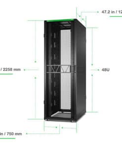 APC Netshelter SX Gen2 AR3357B2 - 48U, 2258h x 750b x 1070d mm, met zijpanelen, zwart - Afbeelding 6