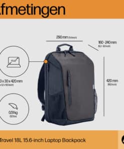 HP Travel 15,6 Laptop Backpack, 18 liter, Iron Grey