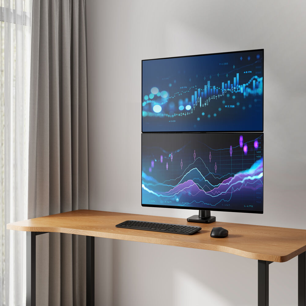 ACT Monitorarm 49" office premium, gasveer, paalbevestiging, 2 schermen - Afbeelding 2