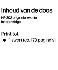 HP 302 originele zwarte inktcartridge - Afbeelding 2
