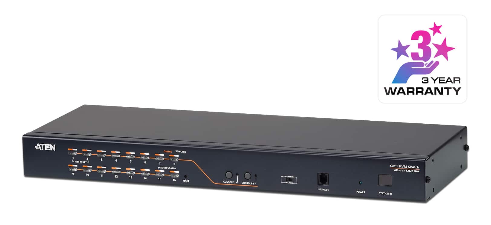ATEN 2-console 16-poorts multi-interface (DisplayPort, HDMI, DVI, VGA) Cat 5 KVM-switch