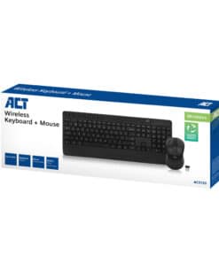 ACT Draadloos toetsenbord en muisbundel (Qwerty), stille klik, milieuvriendelijk, gemaakt van gerecycled materiaal - Afbeelding 2