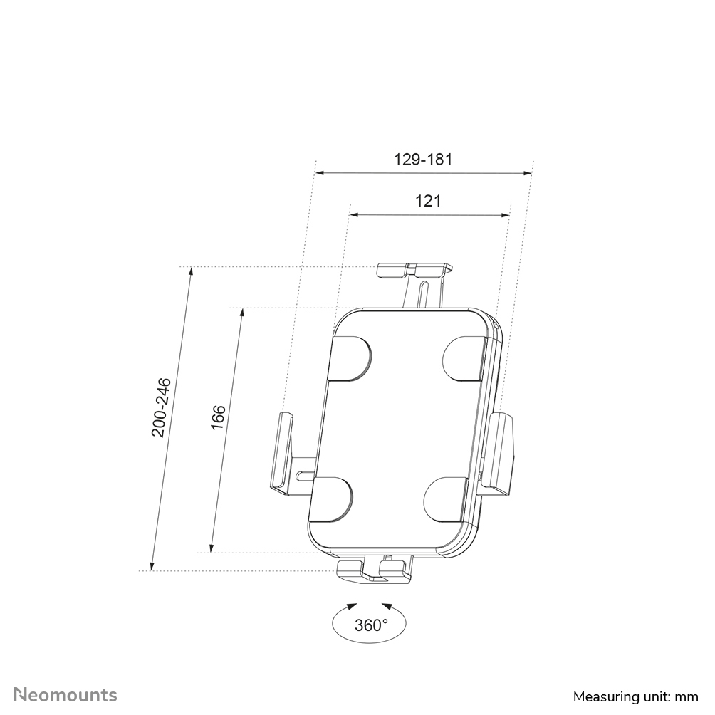 Neomounts WL15-625BL1 lockable universal Wall Mountable Tablet Casing for most tablets - Afbeelding 3