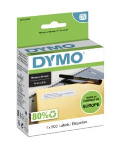DYMO originele kleine LabelWriter multifunctionele labels | 19 mm x 51 mm | 500 zelfklevende etiketten | Gemakkelijk te verwijderen labels | voor de LabelWriter labelprinters | Gemaakt in Europa