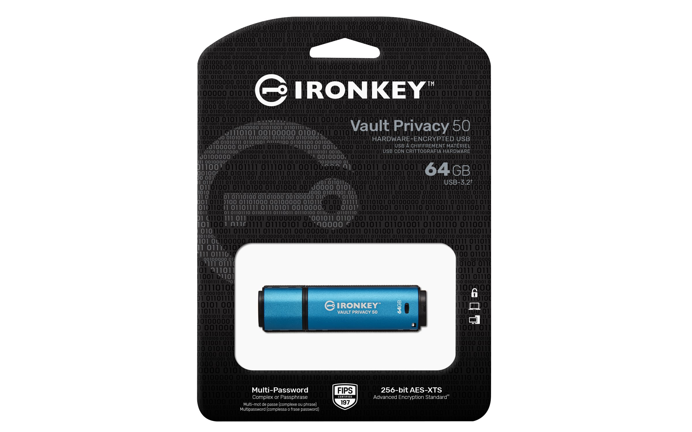 Kingston Technology IronKey 64GB Vault Privacy 50 AES-256 versleuteling, FIPS 197 - Afbeelding 3