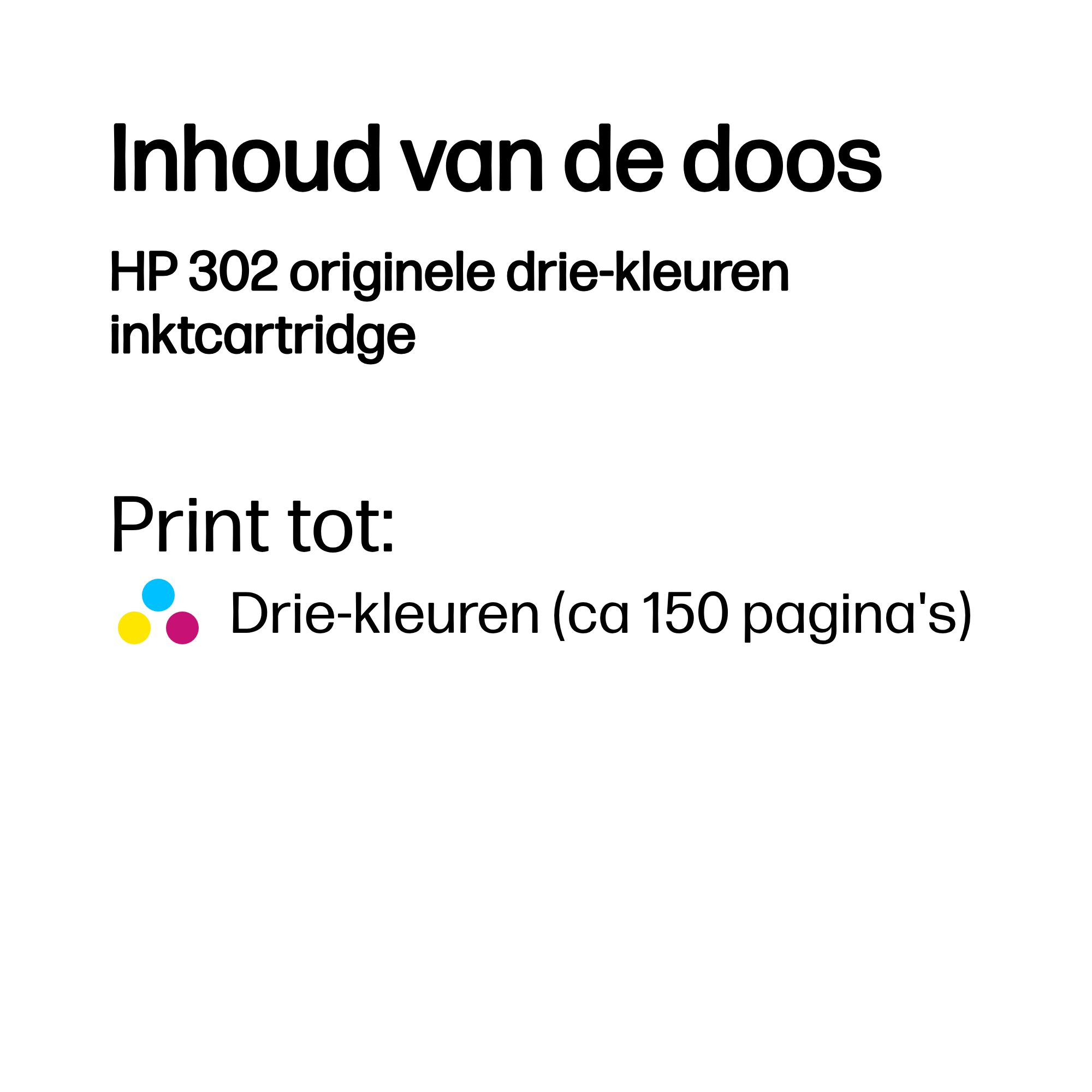 HP 302 originele drie-kleuren inktcartridge - Afbeelding 2