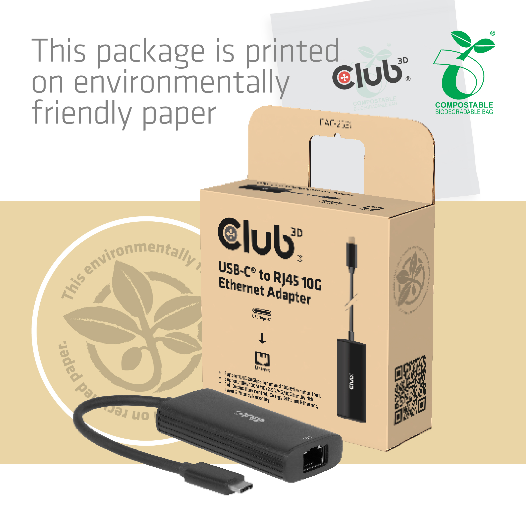 CLUB3D USB-C® naar RJ45 10G Ethernet-adapter M/V - Afbeelding 8