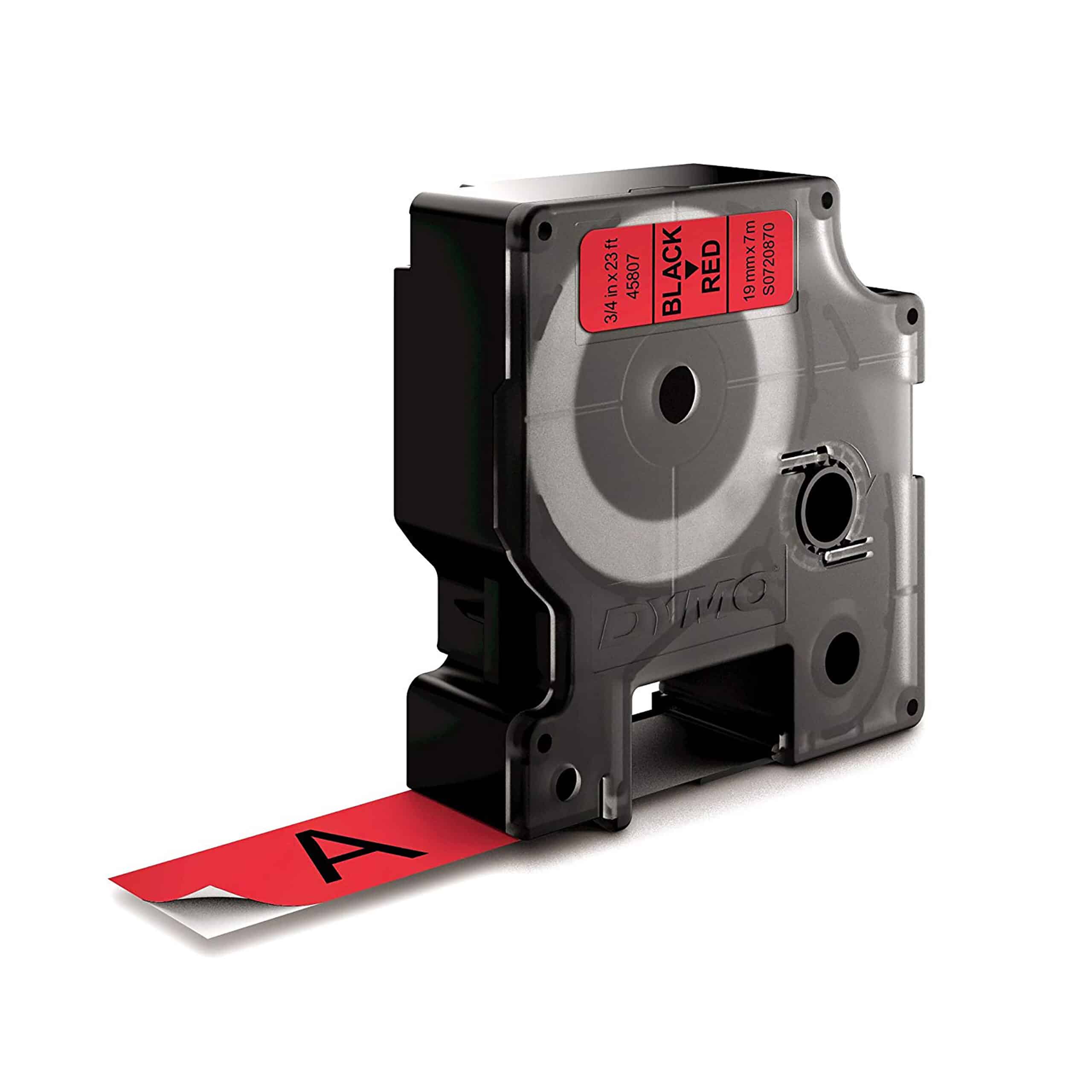 DYMO originele D1 labels | Zwarte Tekst op Rood Label | 19 mm x 7 m | zelfklevende etiketten voor de LabelManager labelmaker | gemaakt in Europa - Afbeelding 4