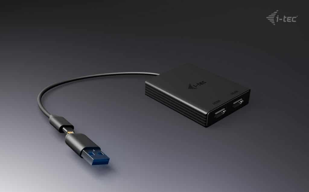 i-tec USB-A/USB-C Dual 4K/60 Hz DisplayPort Video Adapter - Afbeelding 2